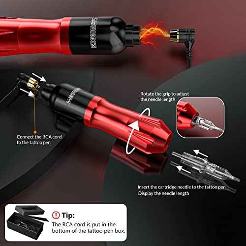 Tattoo Kit, Wormhole Tattoo Gun Kit Tattoo Machine Kit 20 Tattoo Cartridge Needles 10 Inks with Foot Pedal, Power Supply, RCA Tattoo Cord, Tattoo Machine for Artists and Beginners WTK079