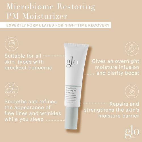 Glo Skin Beauty Microbiome Restoring PM Moisturizer ? Oil Free Nighttime Gel-Cream for Acne-Prone Oily Skin, Repairs Skin¡¯s Moisture Barrier, Reduces the Appearance of Pores, Fine Lines & Wrinkles