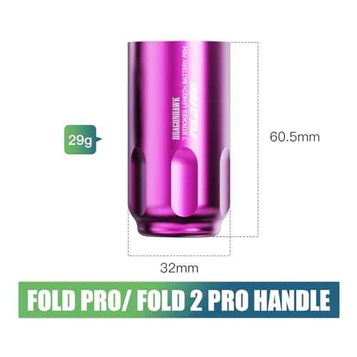 Mast Tattoo Gun Pen Machine Steel Grip for Fold Pro & Fold2 Pro Machine (Pink - 32mm)