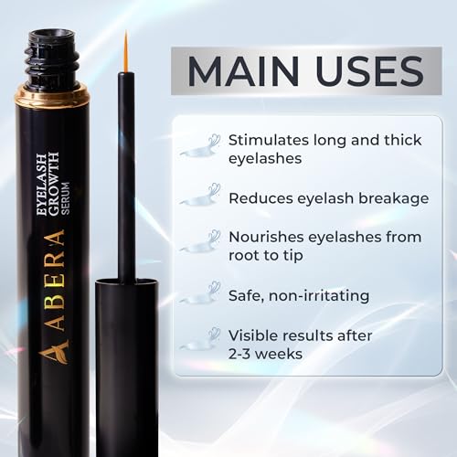 Abera Misan Eyelash Growth Serum (Upgrade Version) - Natural Lash Booster and Lash Enhancer, Regenerating and Nourishing Lashes Longer and Thicker (2. Set of 2 with Gift)