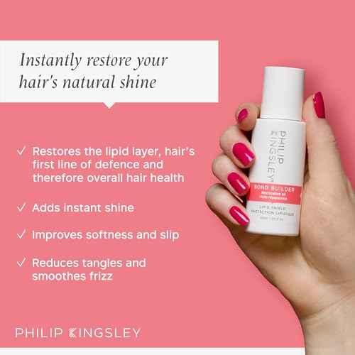 PHILIP KINGSLEY | Bond Builder Lipid Shield | Restorative Hair Oil Treatment for Dry and Damaged Hair | Heat Protectant Hair Moisturizer that Replenishes Dry and Damaged Hair | 1.01oz