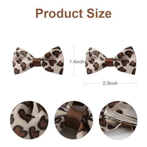 4Pcs Leopard Hair Bow Clips Girls Women Cheetah Print Hair Accessories
