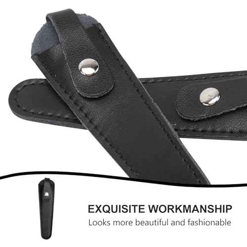minkissy 2pcs Leather Scissor Sleeve Thicken Scissor Sleeve Leather Case Hair Case Protective s for Salon Barber (Black)