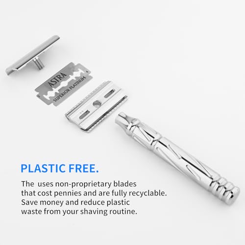 KAMPFE Double Edge Safety Razor Shaver Adopts CNC High-Precision Processing,Women and Mens razors for Shaving,30-degree Shaving Angled Head (aggress+++)
