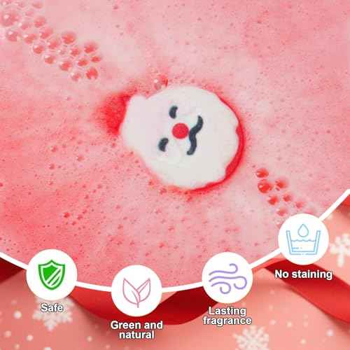 Christmas Bath Bombs for Kids & Women, Handmade Bath Bomb Gift Set of 6 Fun Shapes, Perfect Stocking Stuffers for Teen Girls & Boys, Skin Care Bathbombs as Christmas Gifts for Kids