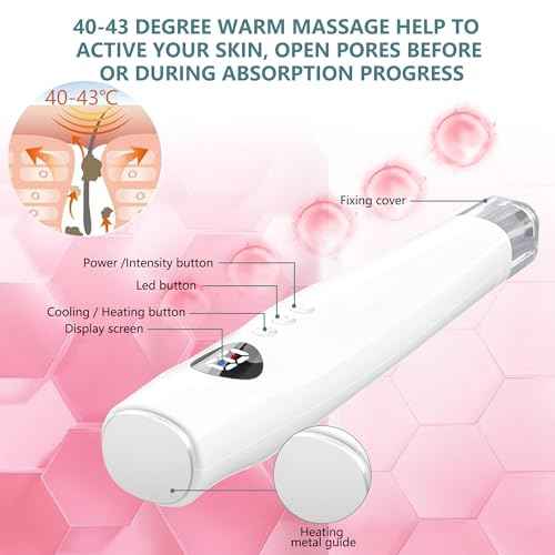 Facial Skin Care Product absorbs Device, LED Light Therapy face Massager, Thermal and Ice Cooling Roller