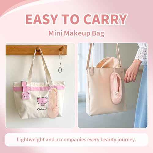 WKLOUYHE Ballet Shoe Makeup Bag Ballet Slipper Pouch Mini Makeup Bag Dancers Gifts Dance Bag for Girls (Pink)