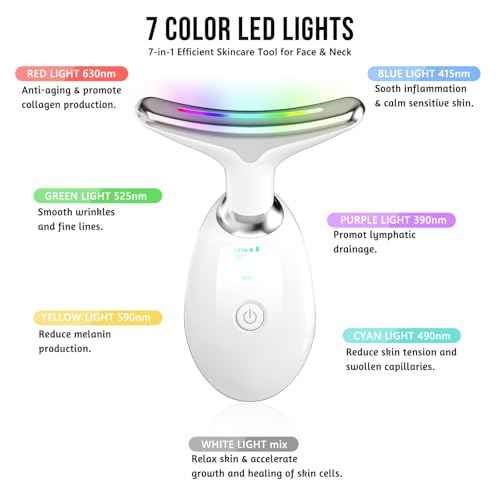 7 in 1 Face Massager Tool, Red Light Therapy for Face and Neck, Red Light Therapy Wand, Face Neck Sculpting Tool for Skin Care