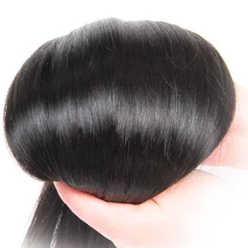 Straight Human Hair Bundles 24 24 24 Inch Trippy Hair Quick Weave 3 Bundles Human Hair 100% Unprocessed Raw Brazilian Virgin Hair Extensions for Black Women Natural Color