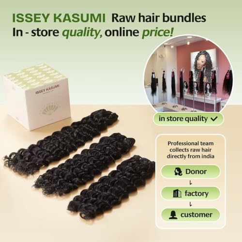 Raw Indian Human Hair Single Bundle,Triple Lifespan Than Regular Virgin Hair,In-Store Quality,Online Price! 100% Raw Indian Hair Bundles Deep Wave Raw Hair Bundles 16 Inch