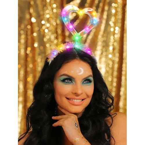 Sixexey Light Up Headband LED Heart Headbands Valentine¡¯s Day Party Hair Accessories for Women