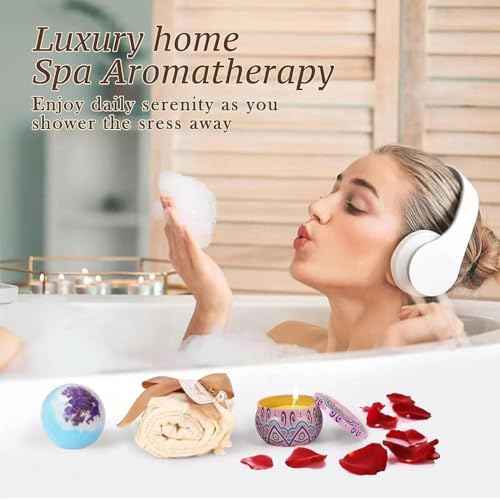 Bath Bomb Gift Set Birthday Gifts for Women,Unique Valentine's Day/Mothers Day Gifts,Spa Relaxation Self Care Gifts Basket for Her,Mom,Sister,Girlfriend,Wife,Friend