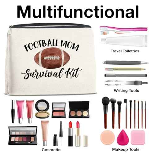 Football Player Mom Gift Football Lover Makeup Bag Gift for Football Player, Thank You Gifts for Football Mom Cosmetic Bag