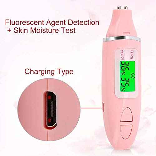 Skin Checker, Oil Tester Portable Digital Lcd Display Skin Sensor Tester Face Water Oil Analyzer Skin Analyzer