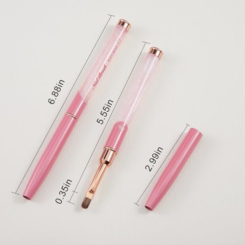SILPECWEE Acrylic Nail Brush, Oval Shaped Nail Extension Brushes Builder Gel Nails Design Tools Pen Acrylic Powder Nail Art Brush Professional Manicure Pedicure