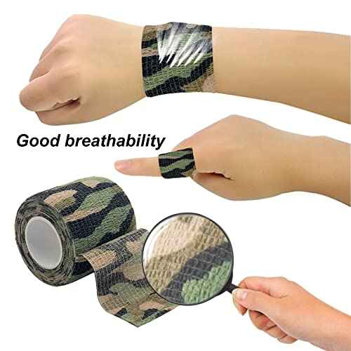 VideoPUP 18pcs Tattoo Grip Tape,Disposable Cohesive Tattoo Grip Cover Elastic Bandage Handle Grip Tube for Tattoo Machine Tattoo Grip Accessories,Wetland Camouflage