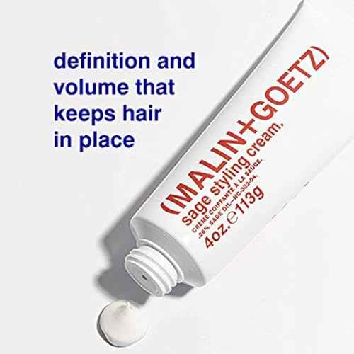 MALIN+GOETZ Sage Styling Cream Flexible Hold Styling Cream for All Hair Types Adds Shine, Definition + Volume Tames Frizz + Flyways Nourishing Formula Cruelty-Free (1 Fl Oz / 4 Fl Oz)