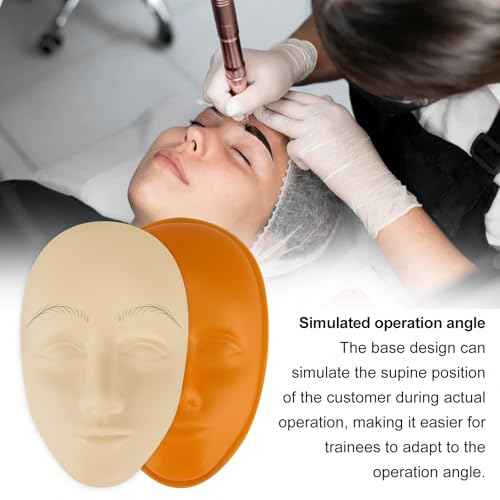 Guapa 5D Nano Eyebrow Practice Head with Stand ? Silicone Face Model for Eyebrow, Eyeliner & Lip Training ? Preprinted Skin for Beginners and Artists