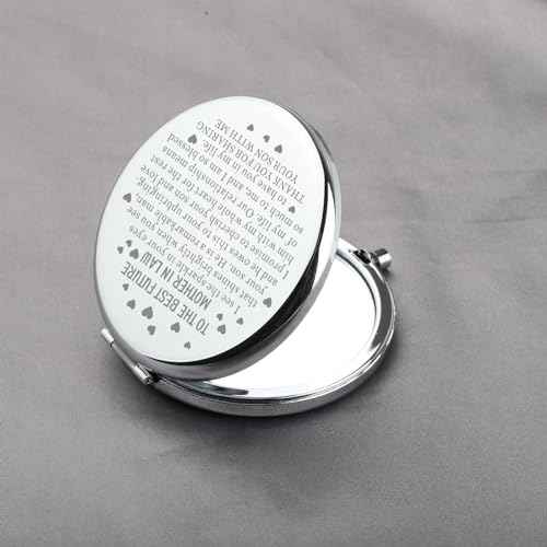 BAUNA Mother in Law Wedding Gift from Bride Mother of The Groom Gift to My Future Mother in Law Gift Compact Mirror (Mom Sparkle CMS)