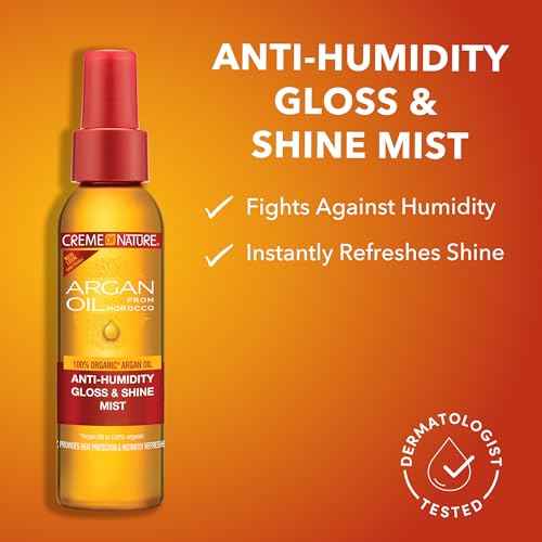 Creme Of Nature, Argan Oil Anti Humidity Gloss & Shine Mist, Argan Oil Of Morocco, Provides Heat Protection, 4 Fl Oz