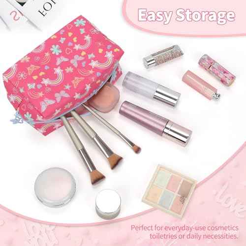 Small Travel Makeup Bag, Birthday Gifts for for Girls 4 5 6 7 8 9 10 11 12 13 14 15 16 Years Old, Cute Cosmetic Bag Make Up Pouch Organizer Toiletry Bag, Gift Trendy Stuff for Teen Teen Girl Friend