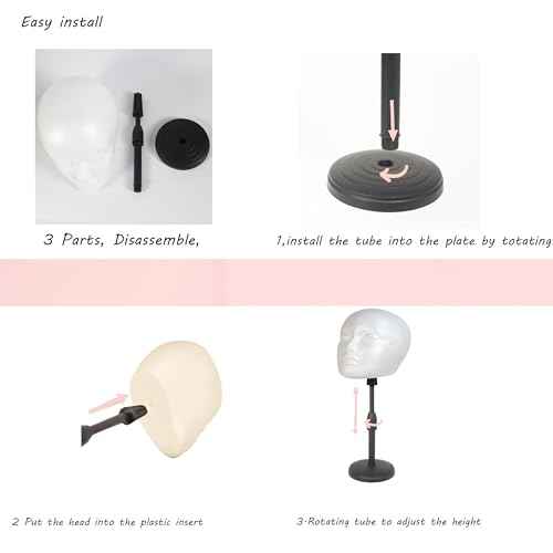 2 PACKS Adjustable wig or hat styrofoam mannequin head holder stand (13¡±to 17¡±)