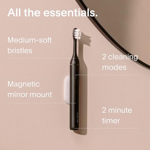 SURI 1.0 Sonic Electric Toothbrush | 1 Month+ Battery | Designed in California | Electric Toothbrush for Adults | Travel Toothbrushes | Tooth Brush | Black