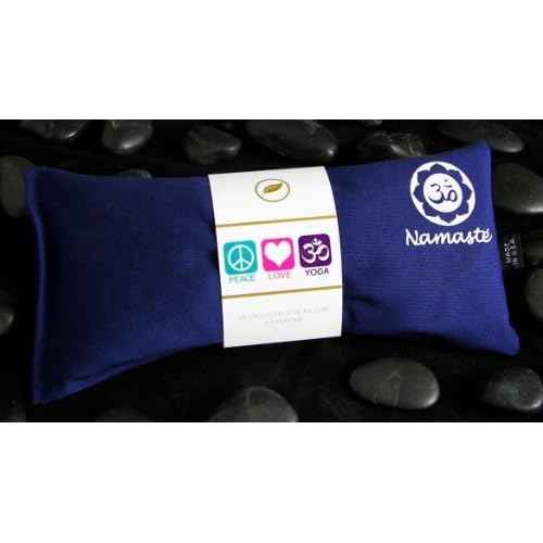 Yoga Eye Pillows - Unscented Eye Pillows - Namaste Hot Cold for Stress, Meditation, Spa, Relaxation Gifts - Made in USA Set of 4 - Navy Cotton