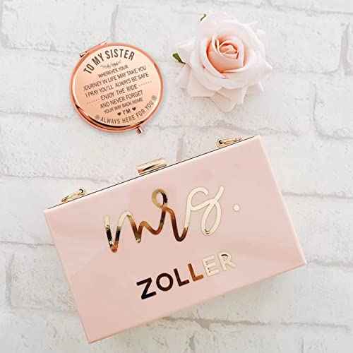 Ming Heng Sisters Gift Inspirational Personalized Travel Pocket Small Rose Gold Makeup Mirror£¬for Women, Sister, Friend,Classmate Thanksgiving, Christmas Birthday Gifts Graduation Party (XY13)