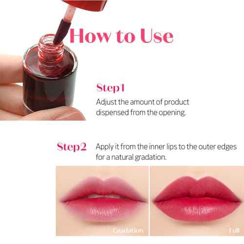 ETUDE Dear Darling Water Tint - Cherry Ade (9g) | Vivid Color Lip Stain with Moisturizing Weightless & Non-sticky Finish Lip Stain | Smudge-proof Lip Tint | Korean Makeup, Kbeauty