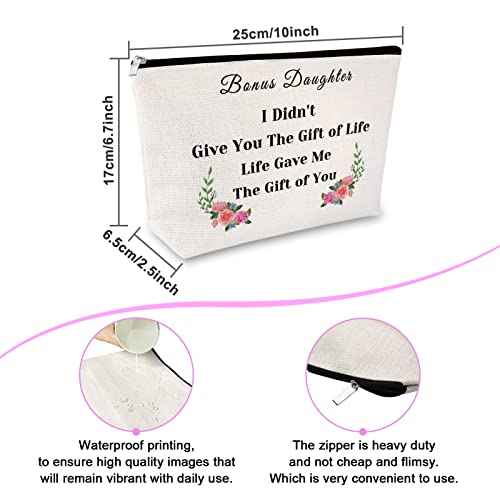Sfodiary Bonus Daughter Gifts Makeup Bag Step Daughter Adoption Gifts from Stepmom Stepdad Wedding Present Cosmetic Bag Christmas Valentines Day Birthday Present Travel Pouch