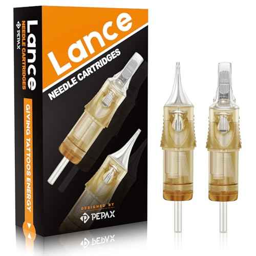 PEPAX Lance Tattoo Needles Cartridge 1017CML - 20Pcs Tattoo Cartridge Needles #10 Bugpin 17 Curved Magnum Tattoo Cartridges Diameter 0.30mm Long Taper 5.0mm Safety Membrane Makeup Tattoo Machine