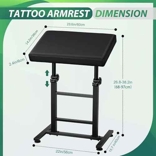 POARMEEY Tattoo Armrest XXL Height Adjustable Oversized Tattoo Arm Rest for Tattoo Supplies