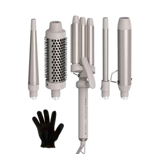 Remington Trendology 5-in-1 Multi-Styler Curling Wand Set with Ceramic Round Brush and 4 Interchangeable Ceramic Curling Wands (0.5¡°-1.25¡±)
