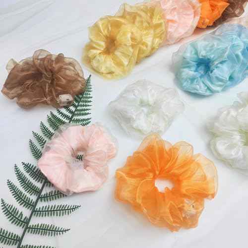 36Pcs Light Up Scrunchies, LED Double Layer of Fabric Hair Ties for Girls, Rave Neon Party Favors Hair Accessories for Women, Glow in The Dark Party Supplies for Birthday Halloween Christmas