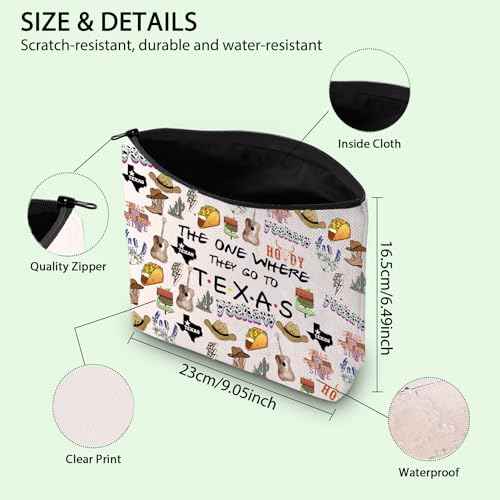 FOTAP Texas Trip Makeup Bag - Lone Star State Travel Bag & Housewarming Gift
