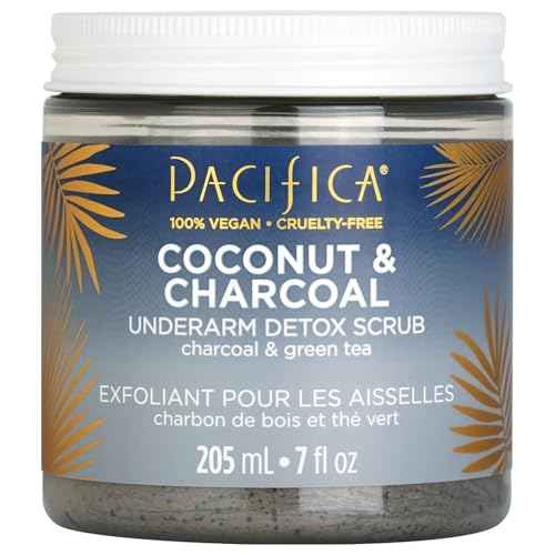Pacifica Underarm Body Scrub - Armpit Detox Coconut & Charcoal Deodorant? Exfoliating & Nourishing for Natural Deodorant Users ? Aluminum-Free & Safe for Sensitive Skin, Vegan & Cruelty-Free, 7 fl oz