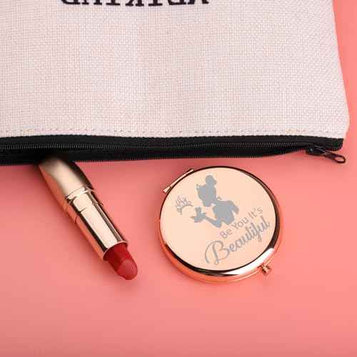 UJIMS Princess The Frog Inspired Gift Be You It¡¯s Beautiful Princess Compact Mirror Frog Lover Gift Fandom Gift (BeYouBeautiful Mirror)