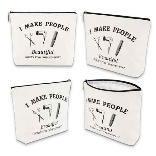 Degpum Hairdresser Hair Stylist Gift Makeup Bag Barber Hairdresser Gift Appreciation Thank You Birthday Christmas Thanksgiving Gift for Barbers Travel Makeup Pouch
