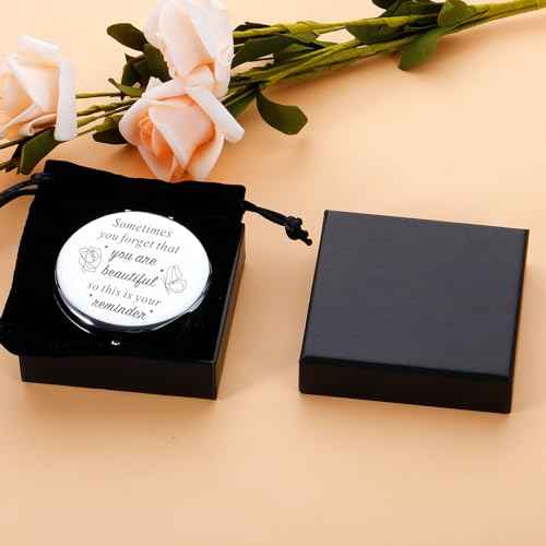 Mirror Stocking Stuffers for Women, Stocking Stuffers for Young Women Inspirational Compact Mirror Gifts for Women Daughter Christmas Birthday Valentines Day Gifts for Her Female Friends Coworkers