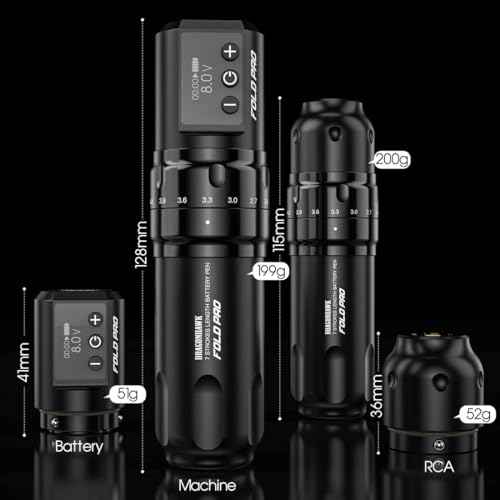 Mast Tattoo Wireless Tattoo Kit Fold Pro Tattoo Pen Machine Gun with 2 Batteries Complete Tattoo Kit Needles Cartridges MY032