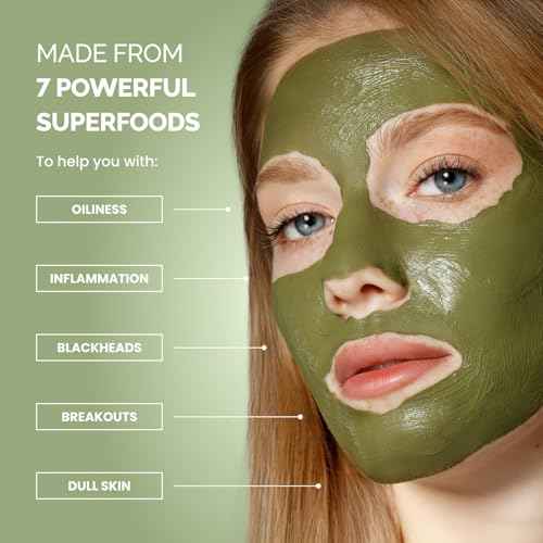 PLANTIFIQUE Korean Skincare Clay Mask ? Hydrating Mud Mask with Avocado & Superfoods, Dermatologist-Tested for Face & Body ? Vegan, 3.4 Oz/100ml