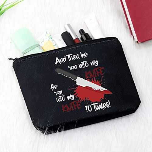 Musical Inspired Gift He Ran Into My Knife 10 Times Makeup Bag for Musical Lovers (Into My Knife Bag)