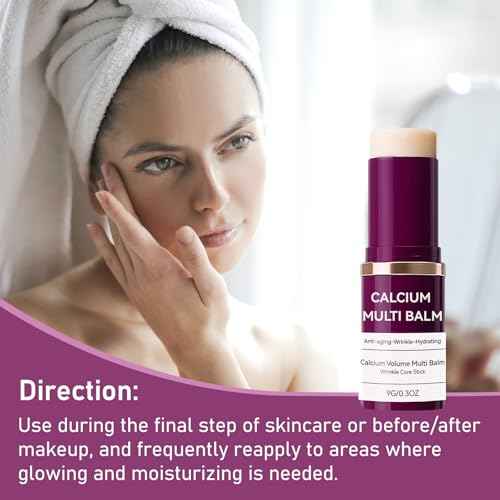 Cemenrete Calcium Multi Balm, Collagen Moisturing Stick, Anti-aging, Sagging, Wrinkles, Hydrating, Almond & Vitamin E for Lip Balm Eye Cream Neck