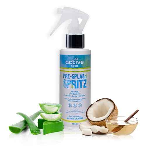 Pre Swim Hair Protection Spray - Beach Essentials - Salt Water, Heat Damage & Chlorine Hair Protection with Coconut Oil, Jojoba, Aloe Vera & Vitamin E - pH Balanced, Made in USA