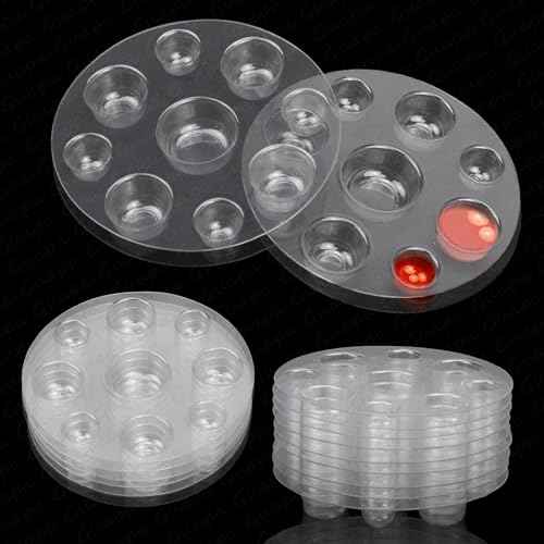 Guapa 10pcs/Box Disposable Tattoo Ink Cup Tray - Eco-Friendly Plastic, Portable and Hygienic Tattoo Pigment Holder for Professional and Novice Use (Transparent nine-hole tray)