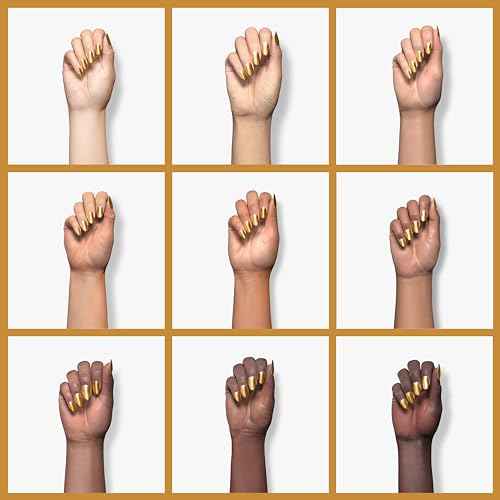 Holographic Mirror Gold Nail Chrome Powder Effect Metallic Dust Sequins UV Gel Gold Chrome Nail Powder Pigment for Nail Art Decoration, Gold Chrome Powder for Nails