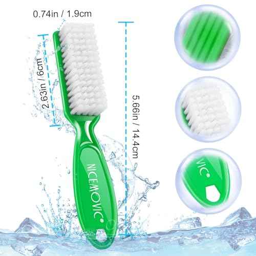 10 Pcs Handle Grip Nail Brush, NICEMOVIC Hand Fingernail Cleaner Brush Manicure Tools Scrub Cleaning Brushes Kit, Use for Toe and Nail Cleaning (Bright Colors)