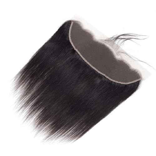 13x4 Lace Frontal Closure Straight Ear to Ear HD Lace Frontal Pre Plucked 20 Inch Brazilian Virgin Human Hair Frontals Free Part 150% Density Hair Extensions Natural Black