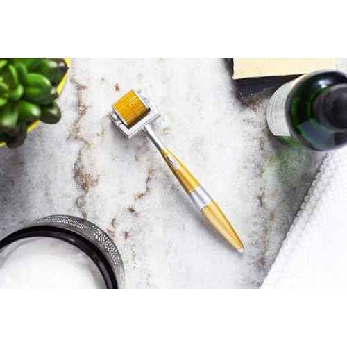Professional Derma Roller 192 Individual Real Needles Titanium Micro Needles Microneedling Roller for Home Use with Storage Case & User Manual
